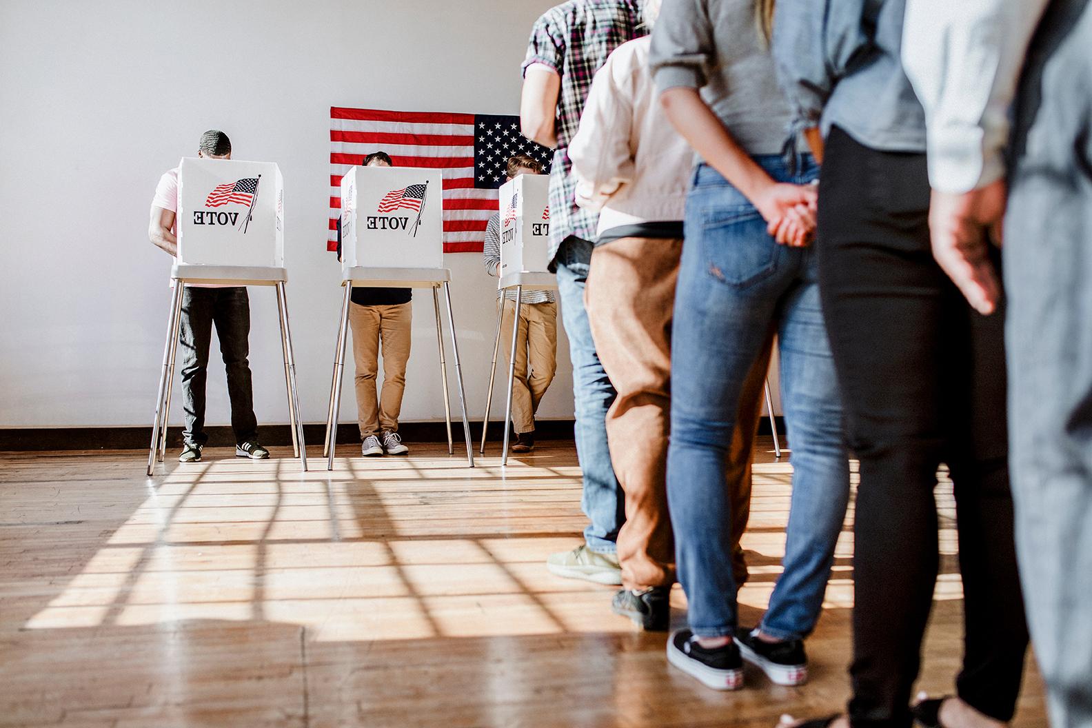 Image of people voting